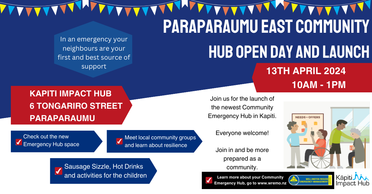 Paraparaumu East Community Impact Hub Open Day and Emergency Hub Launch Facebook Ad